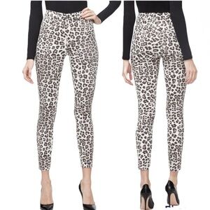 Good American White Black Animal Print Crop Jeans Size 2/26